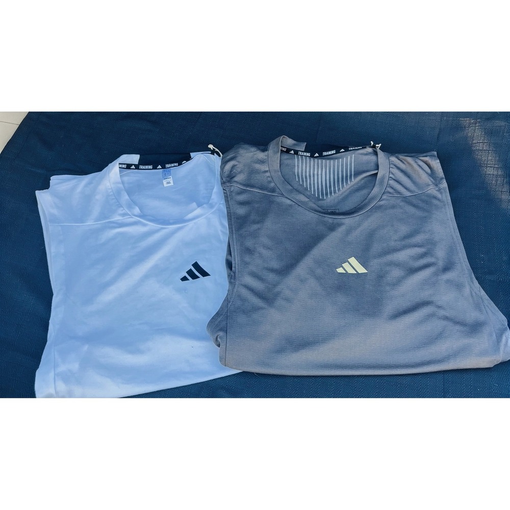 Adidas Mens Tank Top Set of 2 2XL Charcoal Gray HEAT.RDY White Training